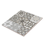 Neutrale, beige, grijze, Marokkaanse tegels Tegeltje (Zijkant)