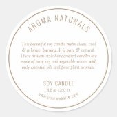 Neutrale Beige Ingrediënten Productlabel Ronde Sticker (Voorkant)