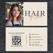Neutrale Beige Kapsalon Stylist Foto QR-code 
