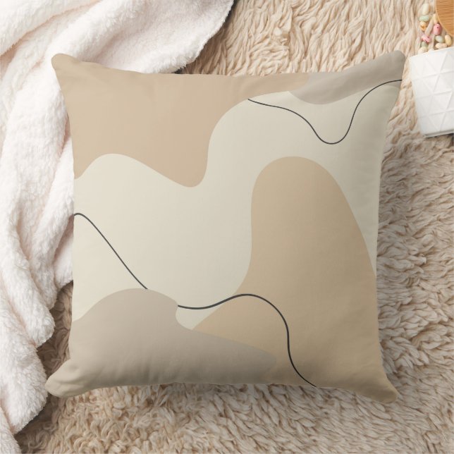 Neutrale beige kleurcombinatie kussen (Deken)