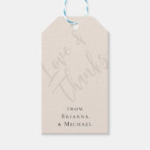 Neutrale Beige Liefde en Dank met Namen Cadeaulabel (Voorkant)