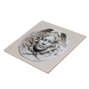 Neutrale Beige Marmeren Medusa Wandtegel Tegeltje