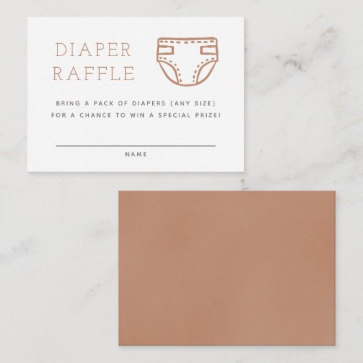 Neutrale beige minimalistische luierspoel informatiekaartje (Voorkant / Achterkant)