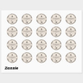 Neutrale beige minimalistische Pas getrouwd Gift M Ronde Sticker (Vel)