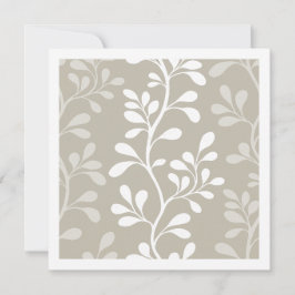Neutrale Beige Paisley Waltz Minimaal Botanisch Notitiekaartje