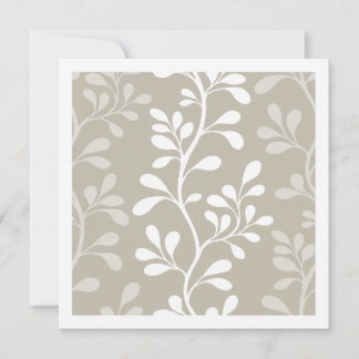 Neutrale Beige Paisley Waltz Minimaal Botanisch Notitiekaartje