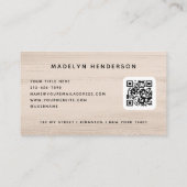Neutrale beige penseelstreken Moderne penseel QR-c Visitekaartje (Achterkant)
