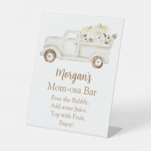 Neutrale Beige Pompoen Baby Shower Momosa Bar