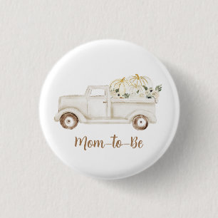 Neutrale Beige Pompoen Mama Wordt Mama Baby Borrel Ronde Button 3,2 Cm