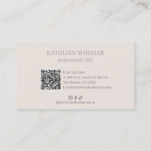 Neutrale Beige QR Code Elegante Make-up Artiest Mo Visitekaartje (Achterkant)