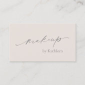 Neutrale Beige QR Code Elegante Make-up Artiest Mo Visitekaartje (Voorkant)