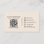 Neutrale Beige QR Code Kapper Loyaltykaart Klantenkaartje (Achterkant)
