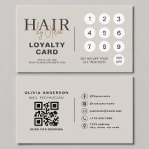 Neutrale Beige QR Code Loyaltykaart Kapsalon