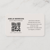 Neutrale Beige QR-code Visitekaartje (Voorkant)
