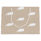 Neutrale beige reuzenwitte venvis groot cadeauzakje (Voorkant)