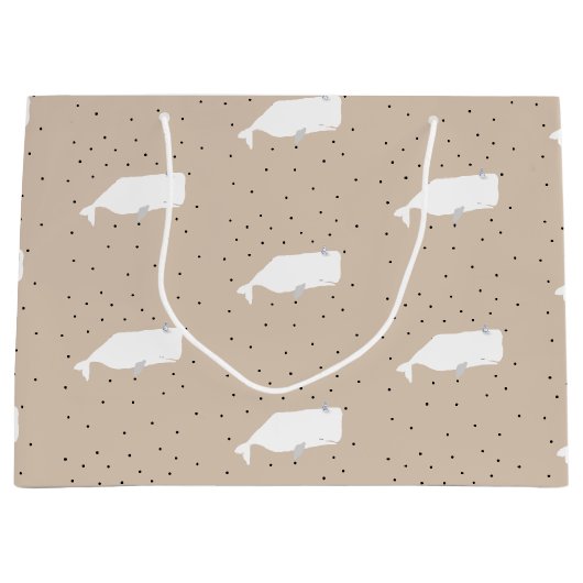 Neutrale beige reuzenwitte venvis groot cadeauzakje (Voorkant)