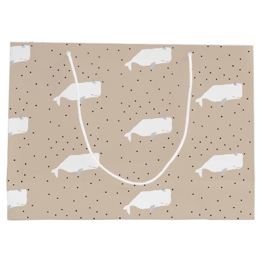 Neutrale beige reuzenwitte venvis groot cadeauzakje (Achterkant)