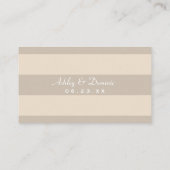 Neutrale Beige Schelp Bruiloft Monogram Plaatskaartje (Achterkant)