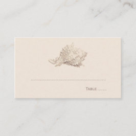 Neutrale Beige Schelp Bruiloft Monogram Plaatskaartje