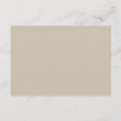 Neutrale Beige Schelp Strand Bruiloft Informatiekaartje (Achterkant)