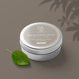 Neutrale Beige Schoonheidssalon Cosmetica Pot Labe Ronde Sticker
