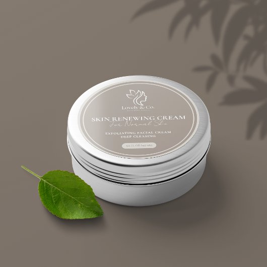 Neutrale Beige Schoonheidssalon Cosmetica Pot Labe Ronde Sticker
