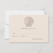 Neutrale Beige Seashell Beach bruiloft RSVP Kaartje (Voorkant)