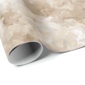 Neutrale Beige Steen Textuur Ivoor Abstract Patroo Cadeaupapier (Rol Hoek)