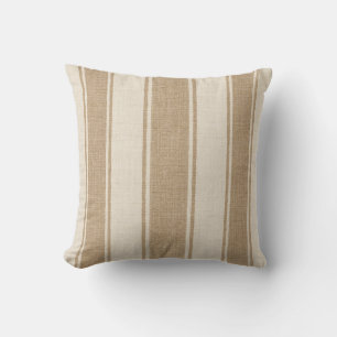 Neutrale beige streepworp kussen