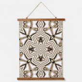 Neutrale beige Taupe Brown White Tribal Art Hangend Wandkleed (Voorkant)