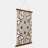 Neutrale beige Taupe Brown White Tribal Art Hangend Wandkleed (Gebogen)