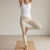 Neutrale Beige Vervuilde Spatten Hoge Taille Leggings