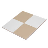 Neutrale Beige Witte Geruite Keramische Tegel Tegeltje (Zijkant)