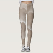 Neutrale Beige Wolken Leggings (Voorkant)