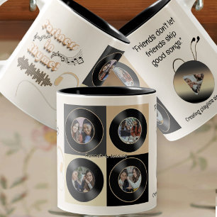 Neutrale Beste Vriend Vinyl Foto Persoonlijke Cade Tweekleurige Koffiemok