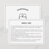 Neutrale Black White Candle Care Instruction Kaart (Voorkant / Achterkant)
