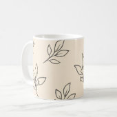 Neutrale Blad Mok | Beige Koffiemok (Voorkant links)