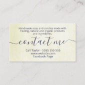 Neutrale bladeren Natuurlijke Zeep en Kaarten Visitekaartje (Achterkant)