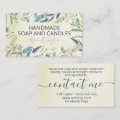 Neutrale bladeren Natuurlijke Zeep en Kaarten Visitekaartje (Voorkant / Achterkant)