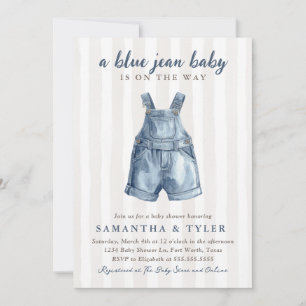 Neutrale Blauwe Spijkerbroek Baby Op Weg Baby Show Kaart