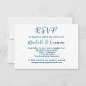 Neutrale Blauwe Tekstmenu RSVP-kaarten Kaart (Voorkant)