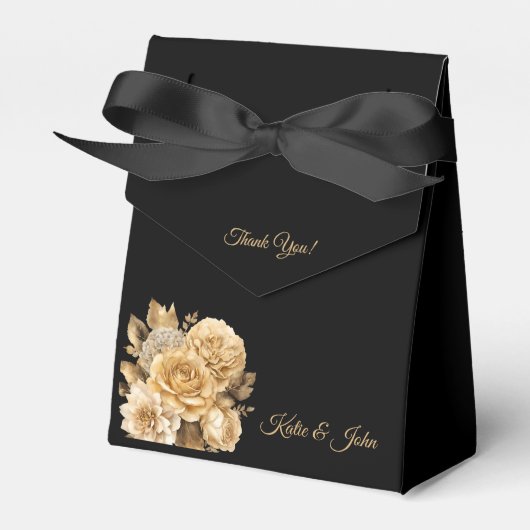 Neutrale Bloem Boeket-Bruiloft Dank u- Bedankdoosjes (Voorkant Zijde)