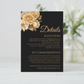 Neutrale Bloem Boeket-Bruiloft Details- Informatiekaartje (Staand voorkant)