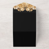 Neutrale Bloem Boeket-Bruiloft QR-code All In One Uitnodiging (Buitenkant)