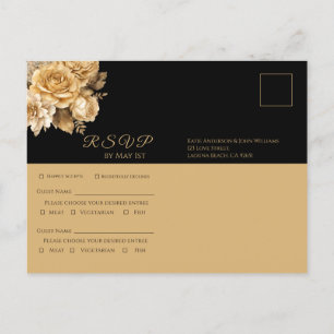 Neutrale Bloem Boeket-Bruiloft RSVP- Uitnodiging Briefkaart