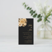 Neutrale Bloem Boeket-Bruiloft Save onze Datum Visitekaartje (Staand voorkant)