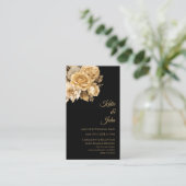 Neutrale Bloem Boeket-Bruiloft Save Onze Datum- Visitekaartje (Staand voorkant)