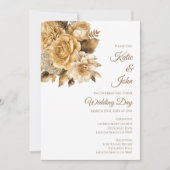 Neutrale Bloem Boeket-Wit Bruiloft- Kaart (Voorkant)