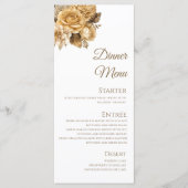 Neutrale Bloem Boeket-Wit Bruiloft- Menu (Voorkant)