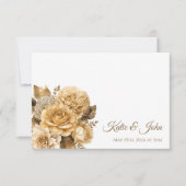 Neutrale Bloem Boeket-Wit Bruiloft- RSVP Kaartje (Voorkant)